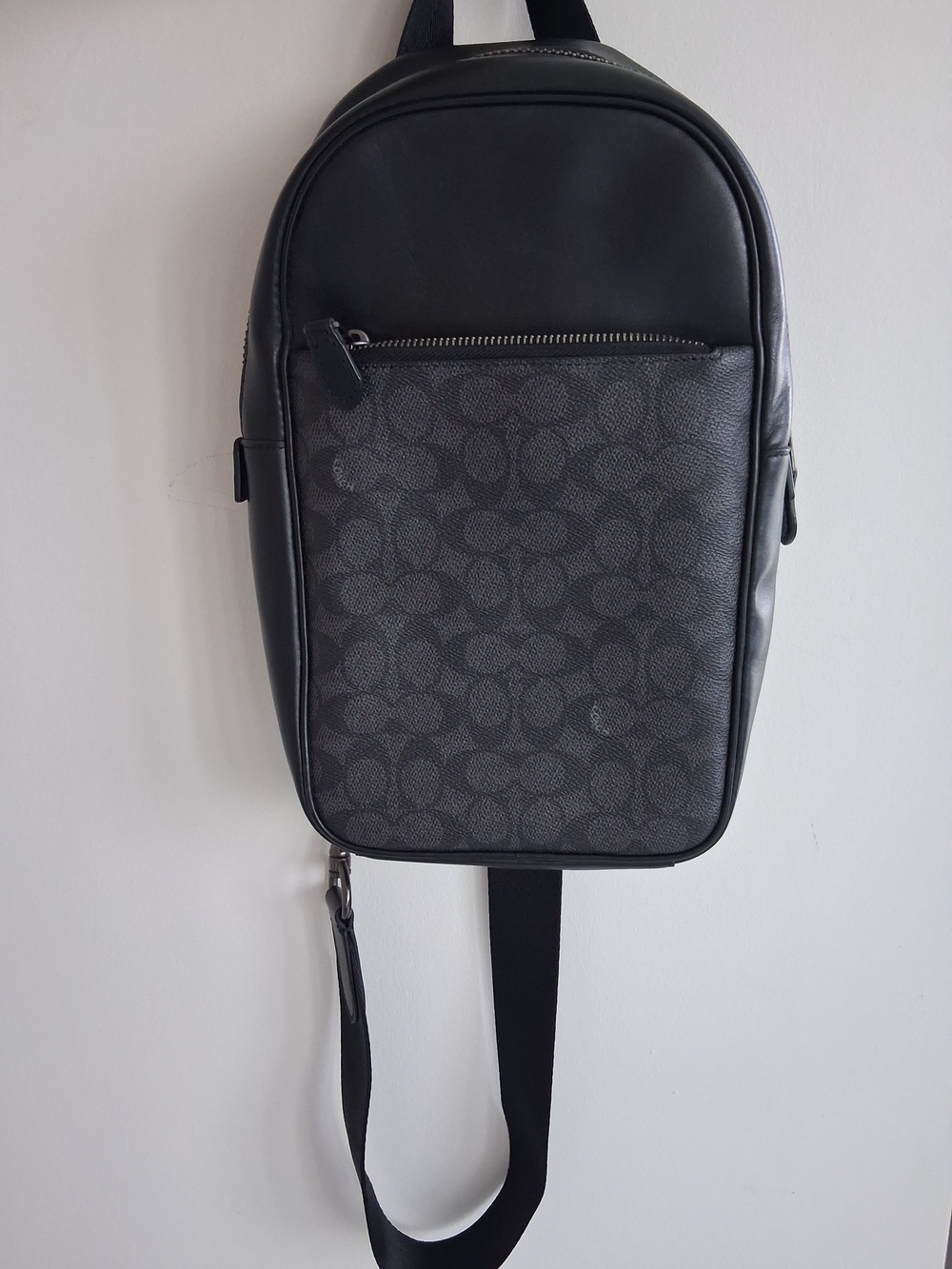 Coach Men’s Black Signature Sling Bag